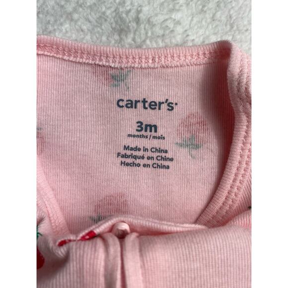 Carter’s Baby Girl Strawberry Footless Sleeper Pink One-Piece Pajamas 3M - Picture 6 of 10
